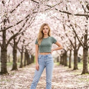 FLX Heather Green Women's Crop Top